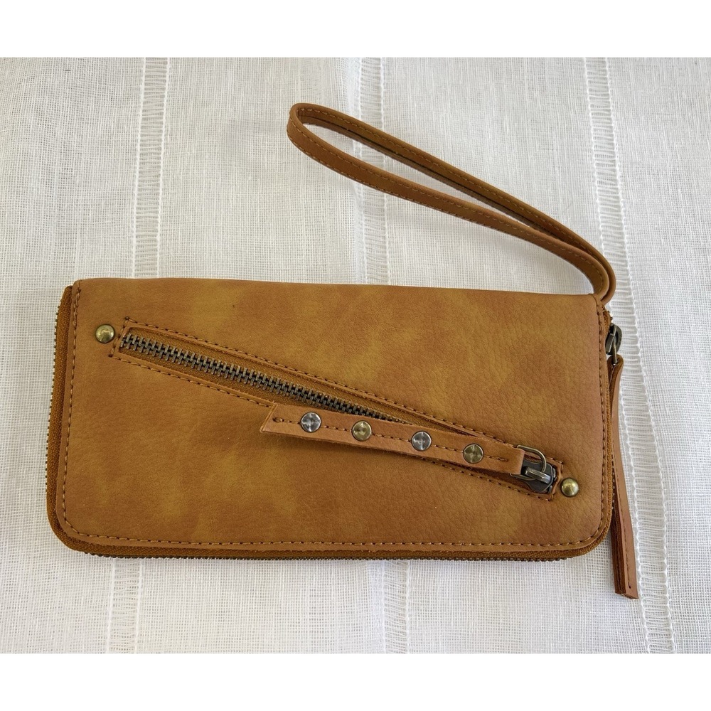 Free People Tan Wristlet Clutch